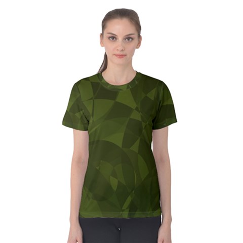 Army Green Color Pattern Women s Cotton Tee by SpinnyChairDesigns