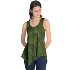 Army Green Color Pattern Sleeveless Tunic by SpinnyChairDesigns