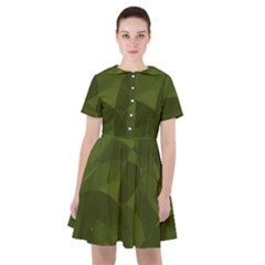 Army Green Color Pattern Sailor Dress by SpinnyChairDesigns