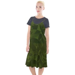 Army Green Color Pattern Camis Fishtail Dress by SpinnyChairDesigns