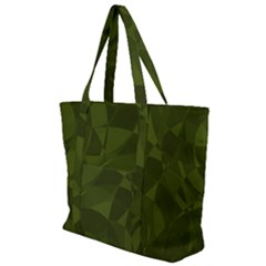 Army Green Color Pattern Zip Up Canvas Bag by SpinnyChairDesigns