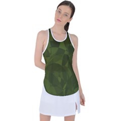 Army Green Color Pattern Racer Back Mesh Tank Top by SpinnyChairDesigns