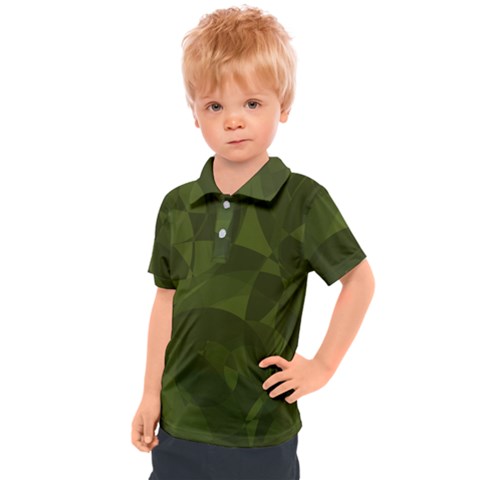 Army Green Color Pattern Kids  Polo Tee by SpinnyChairDesigns