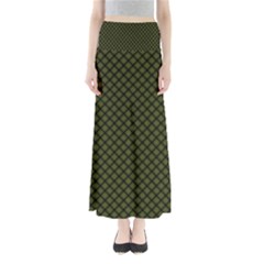 Army Green And Black Plaid Full Length Maxi Skirt by SpinnyChairDesigns