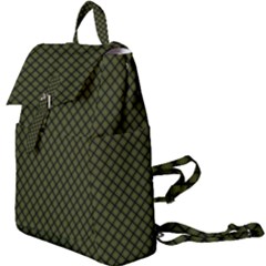 Army Green And Black Plaid Buckle Everyday Backpack by SpinnyChairDesigns