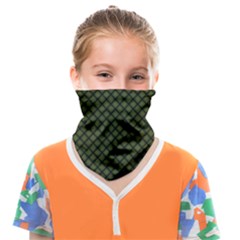 Army Green And Black Plaid Face Covering Bandana (kids) by SpinnyChairDesigns