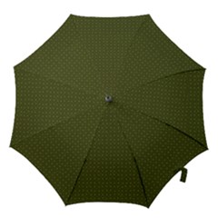 Army Green Color Polka Dots Hook Handle Umbrellas (medium) by SpinnyChairDesigns