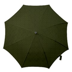 Army Green Color Polka Dots Hook Handle Umbrellas (large) by SpinnyChairDesigns