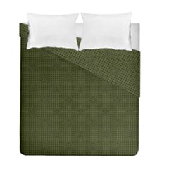 Army Green Color Polka Dots Duvet Cover Double Side (full/ Double Size) by SpinnyChairDesigns