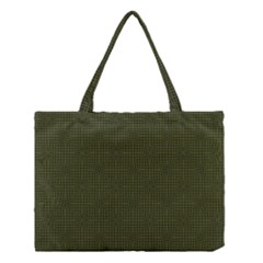 Army Green Color Polka Dots Medium Tote Bag by SpinnyChairDesigns