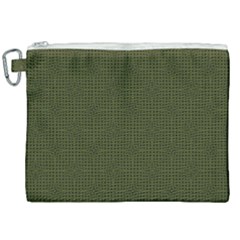 Army Green Color Polka Dots Canvas Cosmetic Bag (xxl) by SpinnyChairDesigns