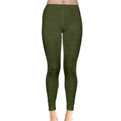 Army Green Color Polka Dots Inside Out Leggings