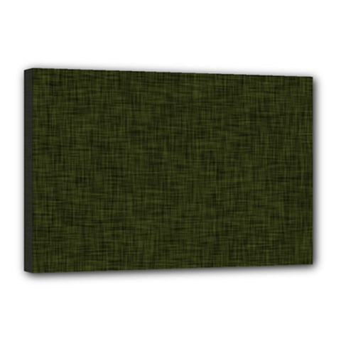 Army Green Texture Canvas 18  X 12  (stretched) by SpinnyChairDesigns