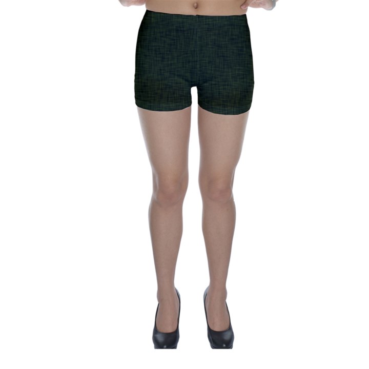 Army Green Texture Skinny Shorts
