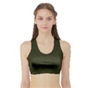 Army Green Texture Sports Bra with Border View1