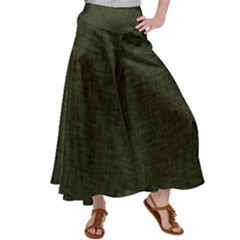 Army Green Texture Satin Palazzo Pants by SpinnyChairDesigns