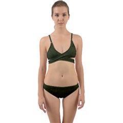 Army Green Texture Wrap Around Bikini Set by SpinnyChairDesigns