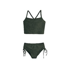 Army Green Texture Girls  Tankini Swimsuit by SpinnyChairDesigns