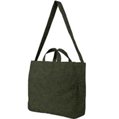 Army Green Texture Square Shoulder Tote Bag by SpinnyChairDesigns