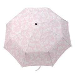 Ballet Pink White Color Butterflies Batik  Folding Umbrellas by SpinnyChairDesigns