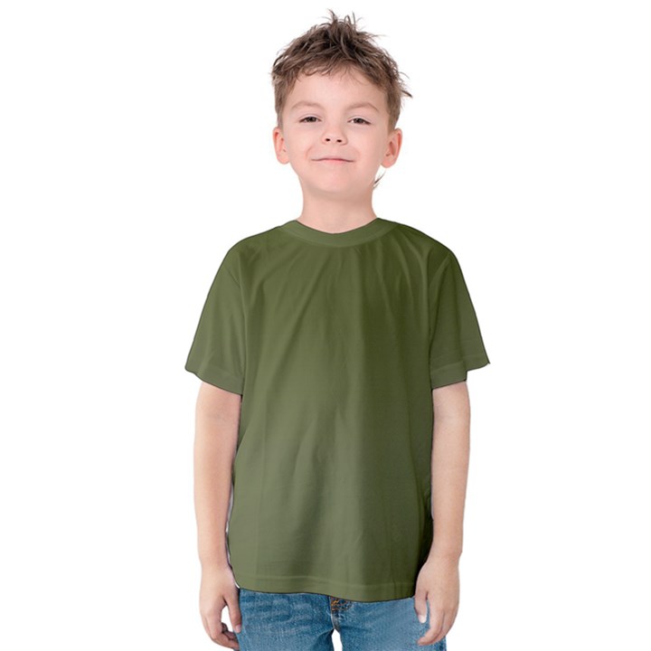 Army Green Color Ombre Kids  Cotton Tee