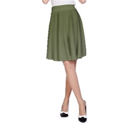 Army Green Color Ombre A-line Skirt by SpinnyChairDesigns