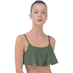 Army Green Color Ombre Frill Bikini Top by SpinnyChairDesigns