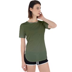 Army Green Color Ombre Perpetual Short Sleeve T-shirt by SpinnyChairDesigns