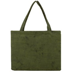 Army Green Color Grunge Mini Tote Bag by SpinnyChairDesigns