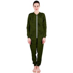 Army Green Color Grunge Onepiece Jumpsuit (ladies)  by SpinnyChairDesigns