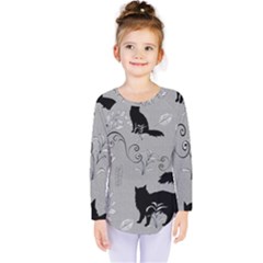 Grey Cats Design  Kids  Long Sleeve Tee