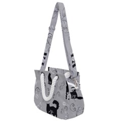 Grey Cats Design  Rope Handles Shoulder Strap Bag