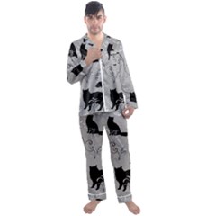 Grey Cats Design  Men s Long Sleeve Satin Pyjamas Set by Abe731