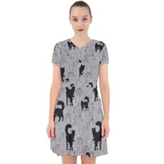 Grey Black Cats Design Adorable In Chiffon Dress by Abe731