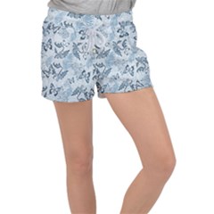 Nature Blue Pattern Velour Lounge Shorts