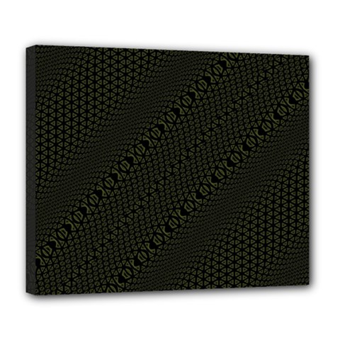 Army Green And Black Netting Deluxe Canvas 24  X 20  (stretched) by SpinnyChairDesigns