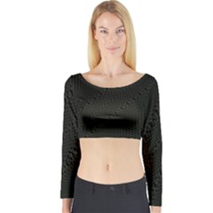 Army Green and Black Netting Long Sleeve Crop Top