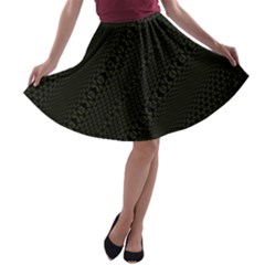 Army Green and Black Netting A-line Skater Skirt