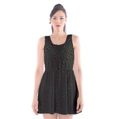 Army Green and Black Netting Scoop Neck Skater Dress