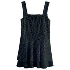 Army Green and Black Netting Kids  Layered Skirt Swimsuit