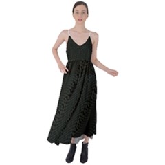 Army Green and Black Netting Tie Back Maxi Dress