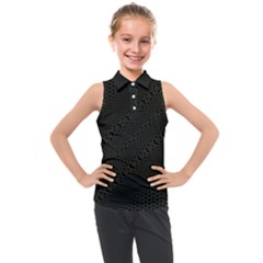 Army Green and Black Netting Kids  Sleeveless Polo Tee