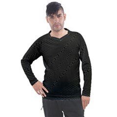 Army Green and Black Netting Men s Pique Long Sleeve Tee