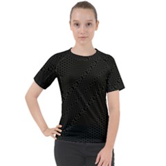 Army Green and Black Netting Women s Sport Raglan Tee