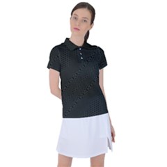 Army Green and Black Netting Women s Polo Tee