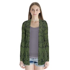 Amy Green Color Grunge Drape Collar Cardigan by SpinnyChairDesigns