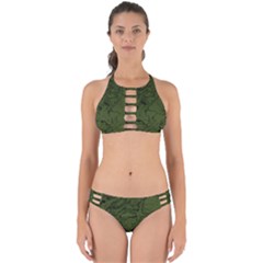 Amy Green Color Grunge Perfectly Cut Out Bikini Set by SpinnyChairDesigns