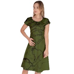 Amy Green Color Grunge Classic Short Sleeve Dress by SpinnyChairDesigns