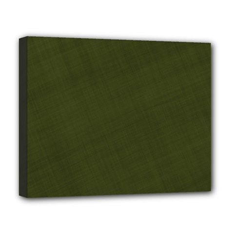 Army Green Color Texture Deluxe Canvas 20  X 16  (stretched) by SpinnyChairDesigns