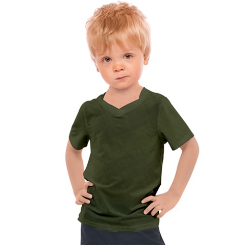 Army Green Color Texture Kids  Sports Tee by SpinnyChairDesigns